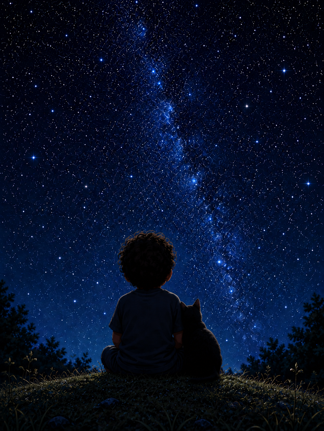 Gazing with kitten